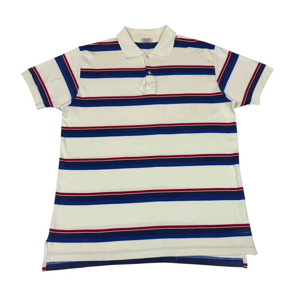 Cheswick Sugarcane Striped Polo Shirt Men's Large Preppy